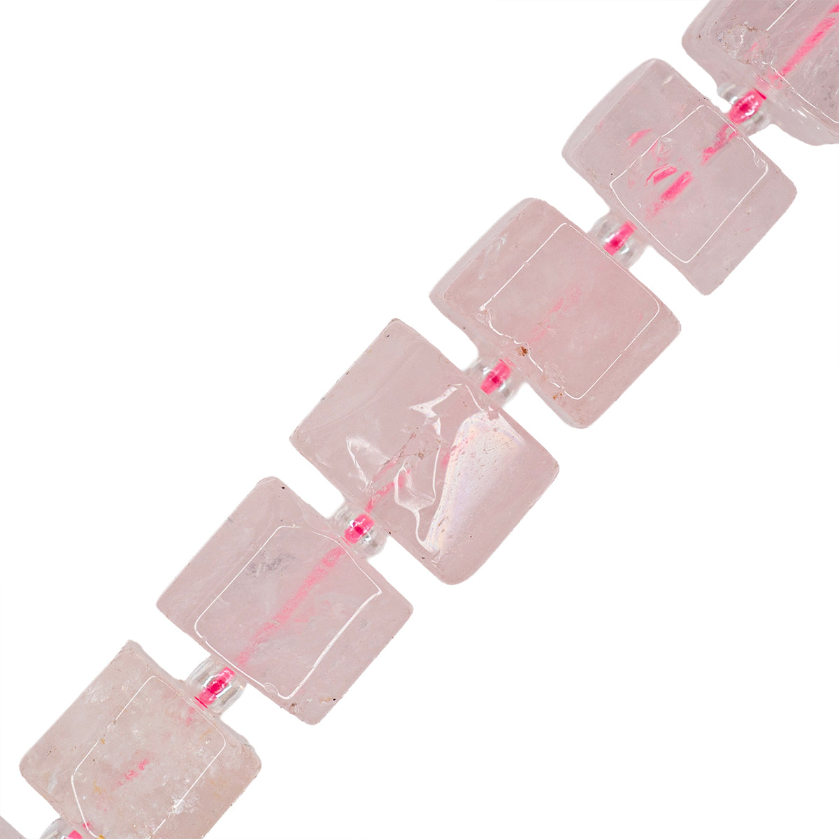 Cuarzo Rosa Róndela Facetada Irregular 7x10mm Rosa