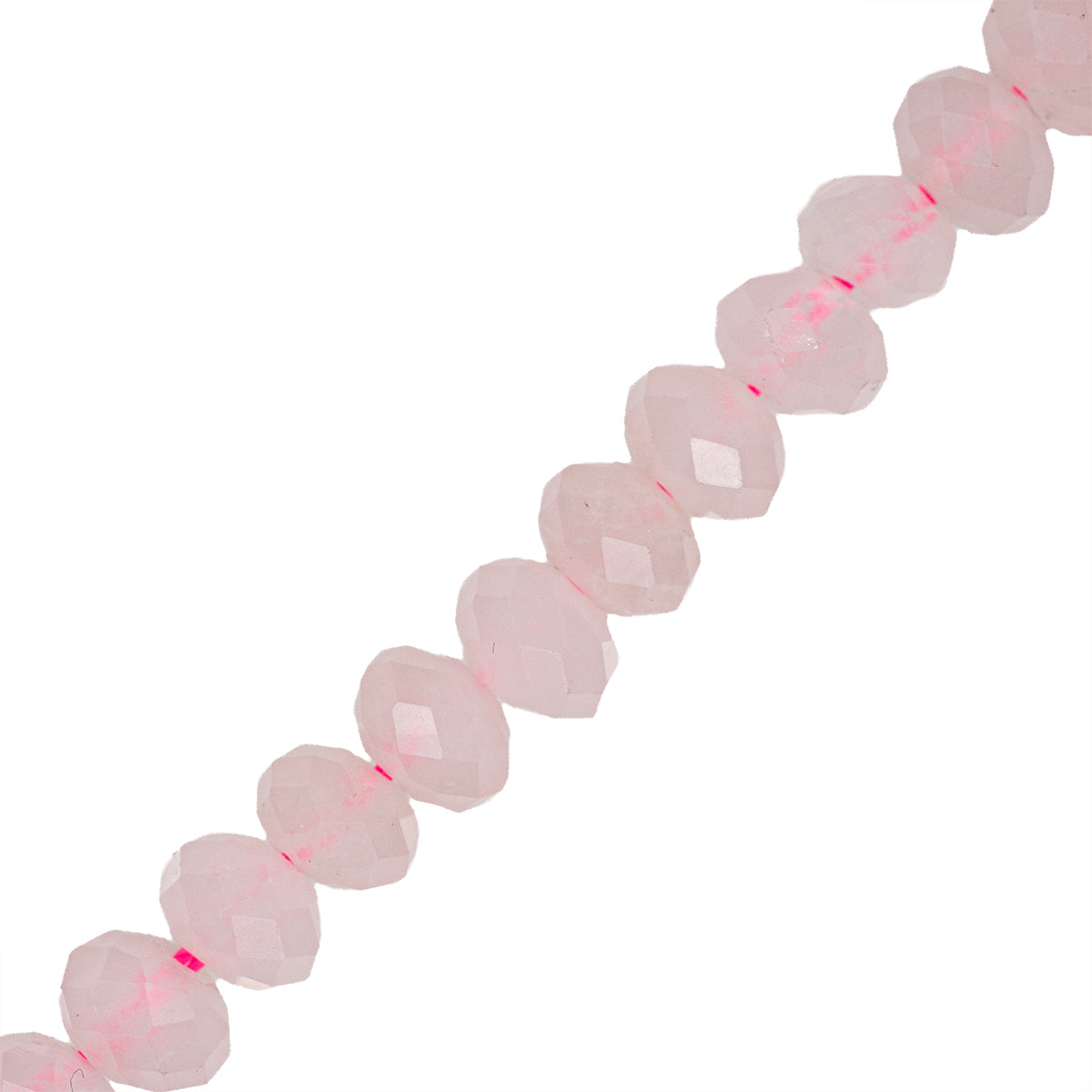 Cuarzo Rosa Róndela Facetada 4x6mm Rosa