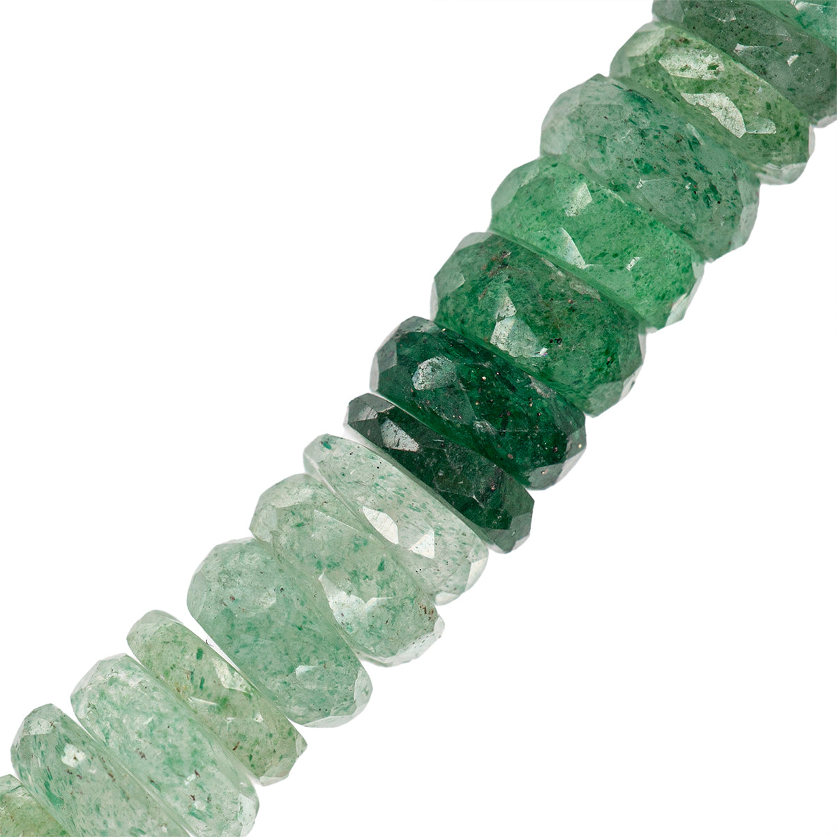 PFP Cuarzo Verde Róndela Facetada 2-3x7mm Verde