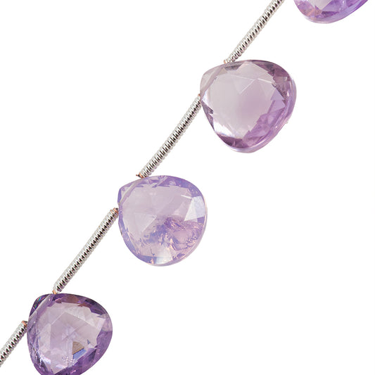 Cuarzo Lavanda Gota Facetada Plana 6-12mm Lila