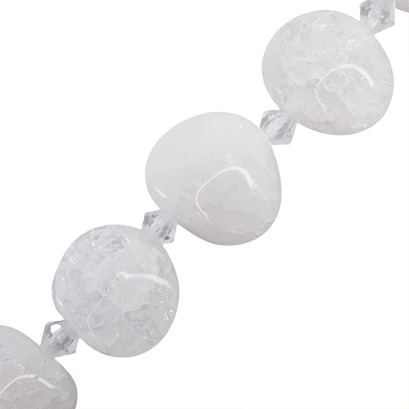 Cuarzo Craquelado Nugget 17-20x21-24mm Blanco