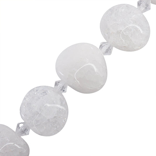 Cuarzo Craquelado Nugget 17-20x21-24mm Blanco