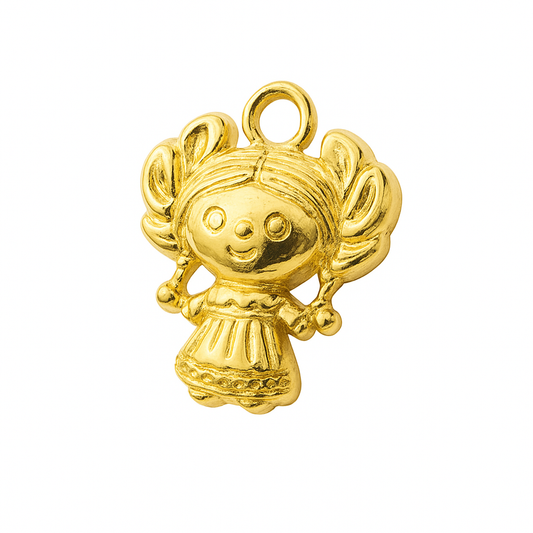 Dije Chapa Muñeca Lele 17x15mm Dorado
