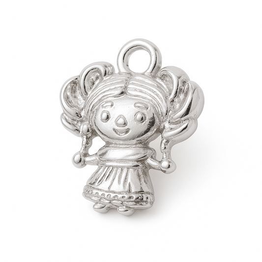 Dije Chapa Muñeca Lele 17x15mm Niquel