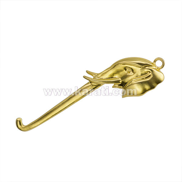 Dije Chapa Elefante 79x24.5mm Dorado Satinado