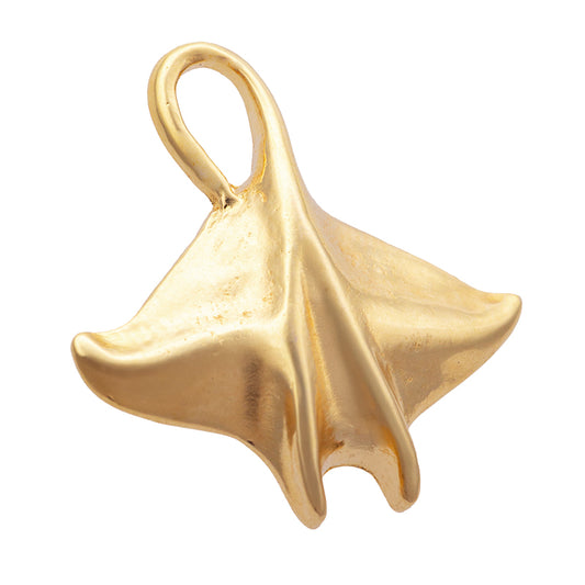 Dije Chapa Pez Mantarraya 25x24mm Dorado