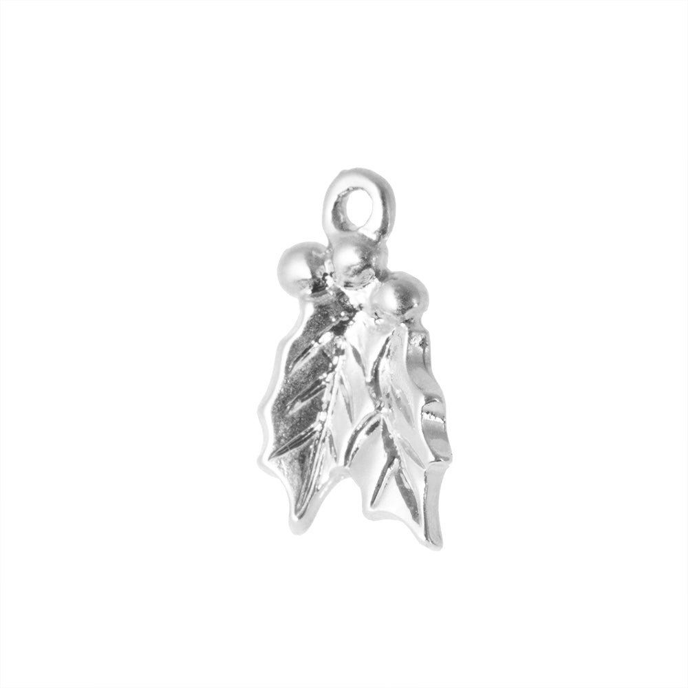 Dije Muérdago Navideño 16x8.5mm Níquel