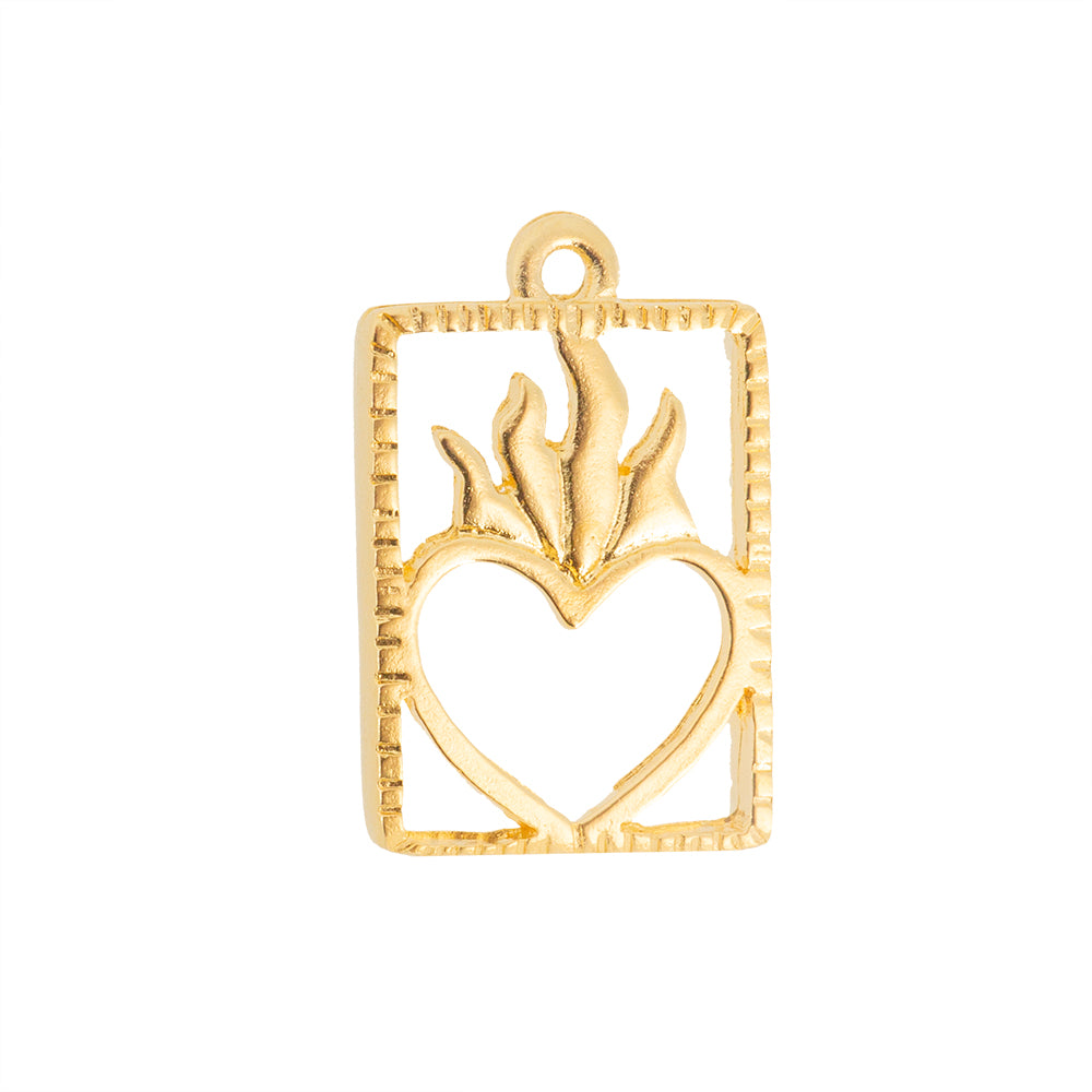 Dije Chapa Bisel p/ Madre Perla Sagrado Corazón 24x16mm Dorado