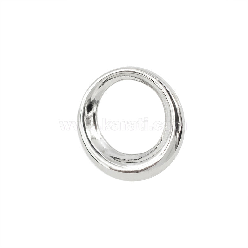 Dije Chapa Aro Irregular 19.8mm Niquel Brillante