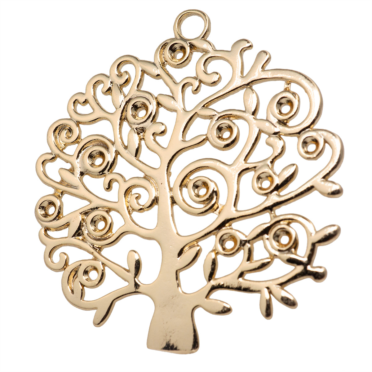 Dije Chapa de Oro Arbol 54.5x50mm Dorado Brillante