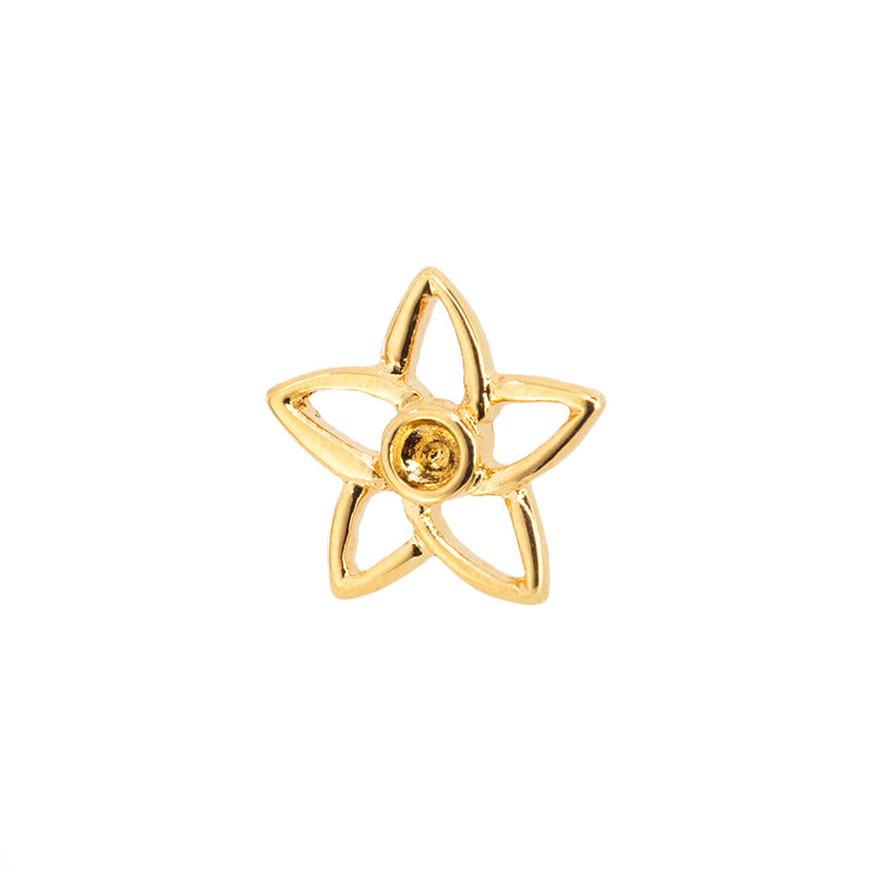 Dije Chapa Flor Silueta 14.3x14.6mm Dorado