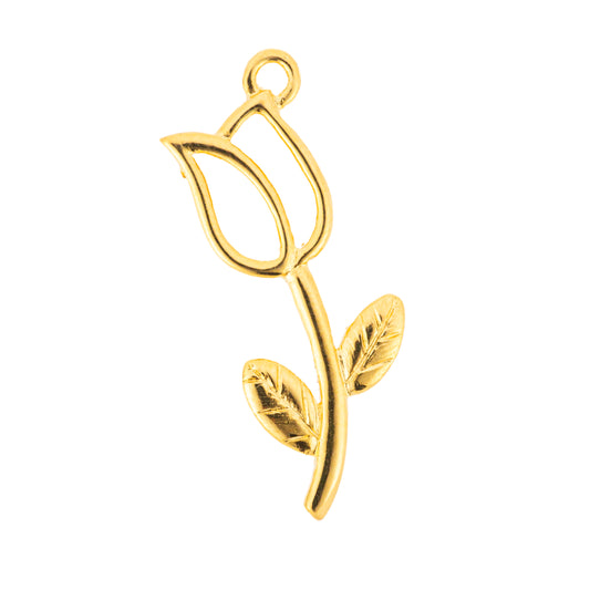 Dije Chapa Tulipán Calado 37x14.6mm Dorado