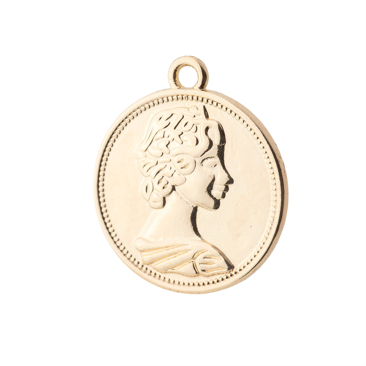 Dije Moneda 23x20mm Dorado Brillante