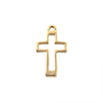 Dije Chapa Religioso Cruz 19x10.5mm Dorado