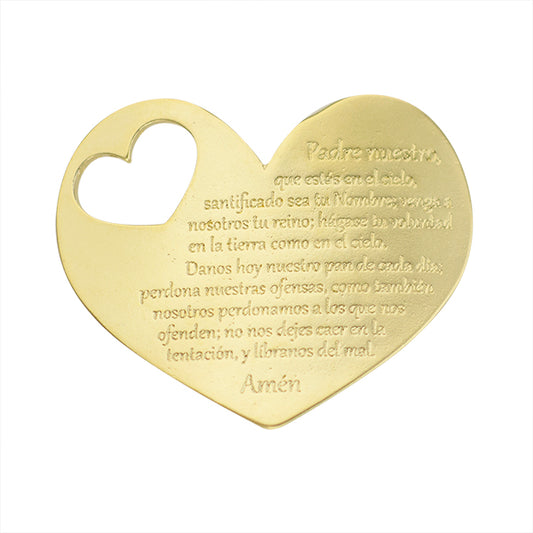 Dije Chapa Religioso Oración 31x38mm Dorado