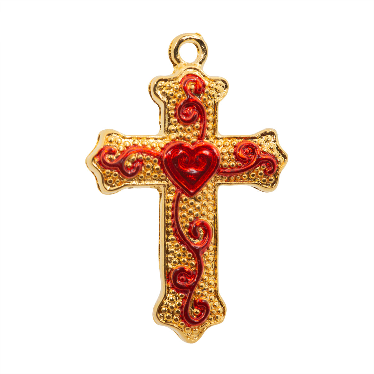 Dije Cruz con Impresión 34x22mm Dorado