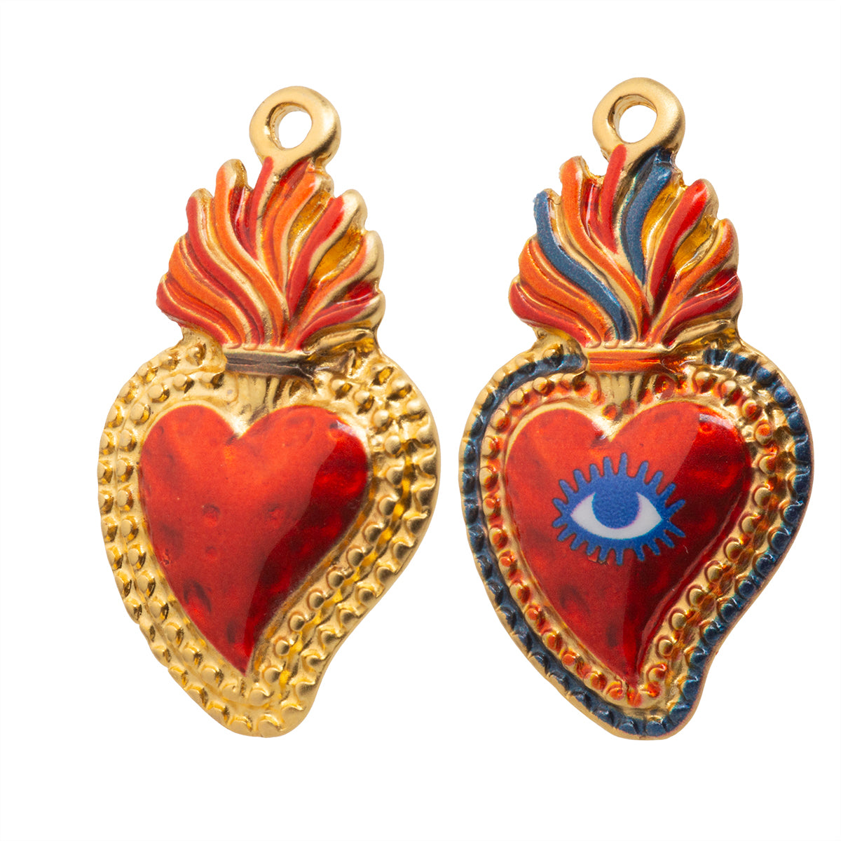Dije Sagrado Corazón con Impresión 31x17.5mm Dorado