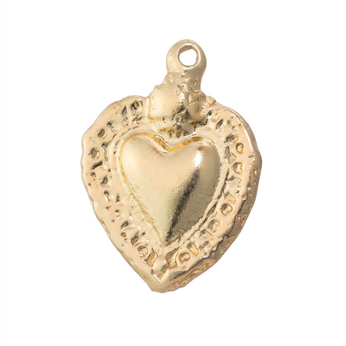 Dije Corazón 26x18mm Dorado Brillante