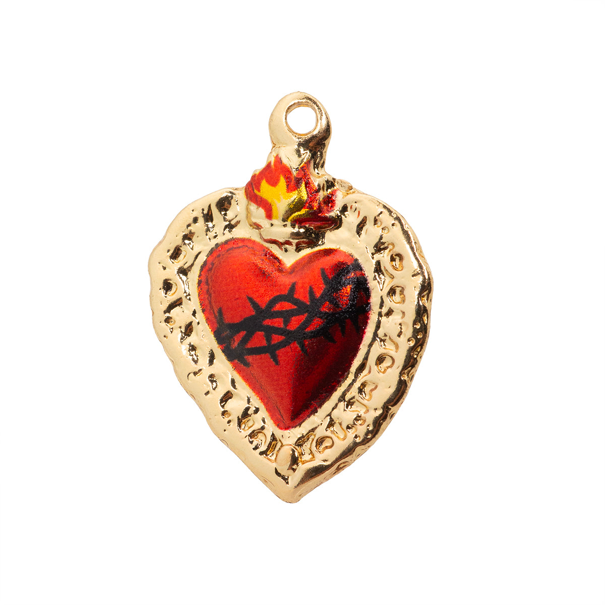 Dije Sagrado Corazón con Impresión 26x18mm Dorado