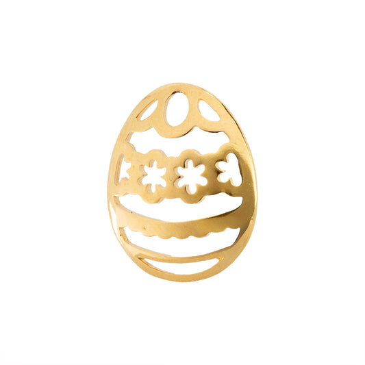 Dije Chapa Huevo de Pascua 21x16.5mm Dorado
