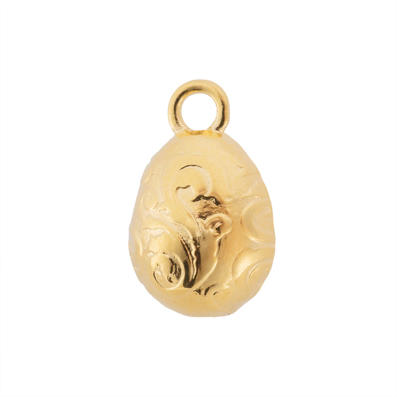 Dije Chapa Huevo de Pascua 19x12mm Dorado