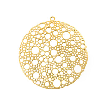 Dije Chapa Geometrico 52x49mm Dorado Satinado