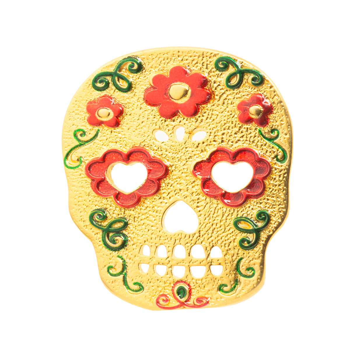 Dije Calavera con Impresión 30.5x27mm Dorado