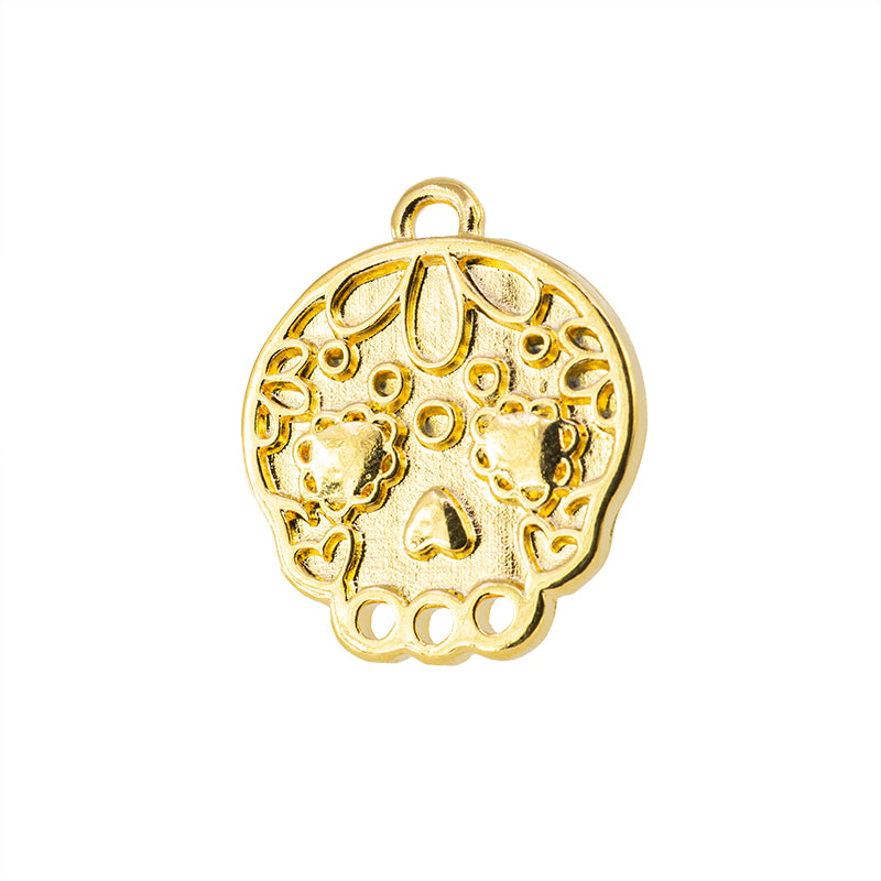 Dije Chapa Calavera 21.8x18.9mm Dorado