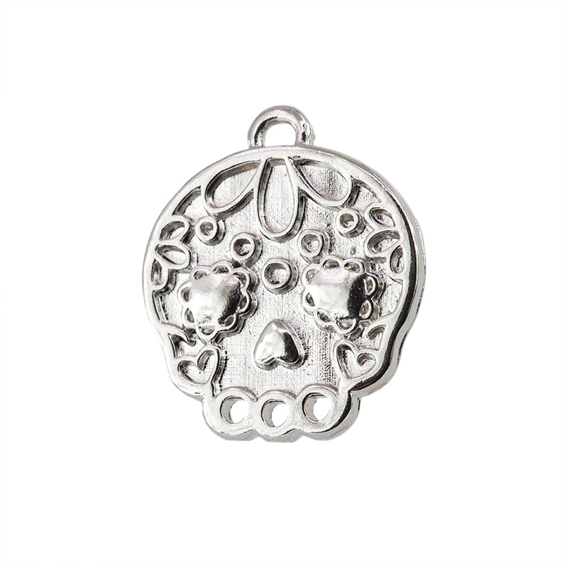 Dije Chapa Calavera 21.8x18.9mm Niquel