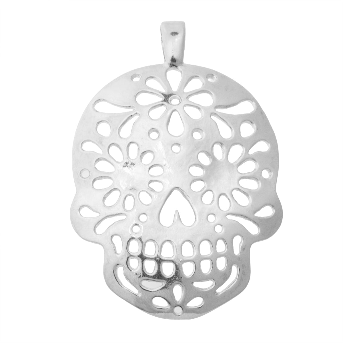 Dije Calavera Calada 68.5x46.5mm Níquel
