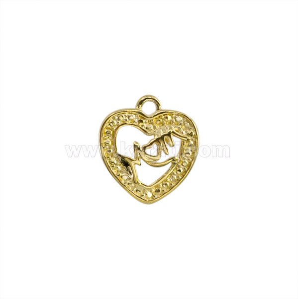 Dije Chapa Corazon Mom 13.8x12.8mm Dorado Brillante