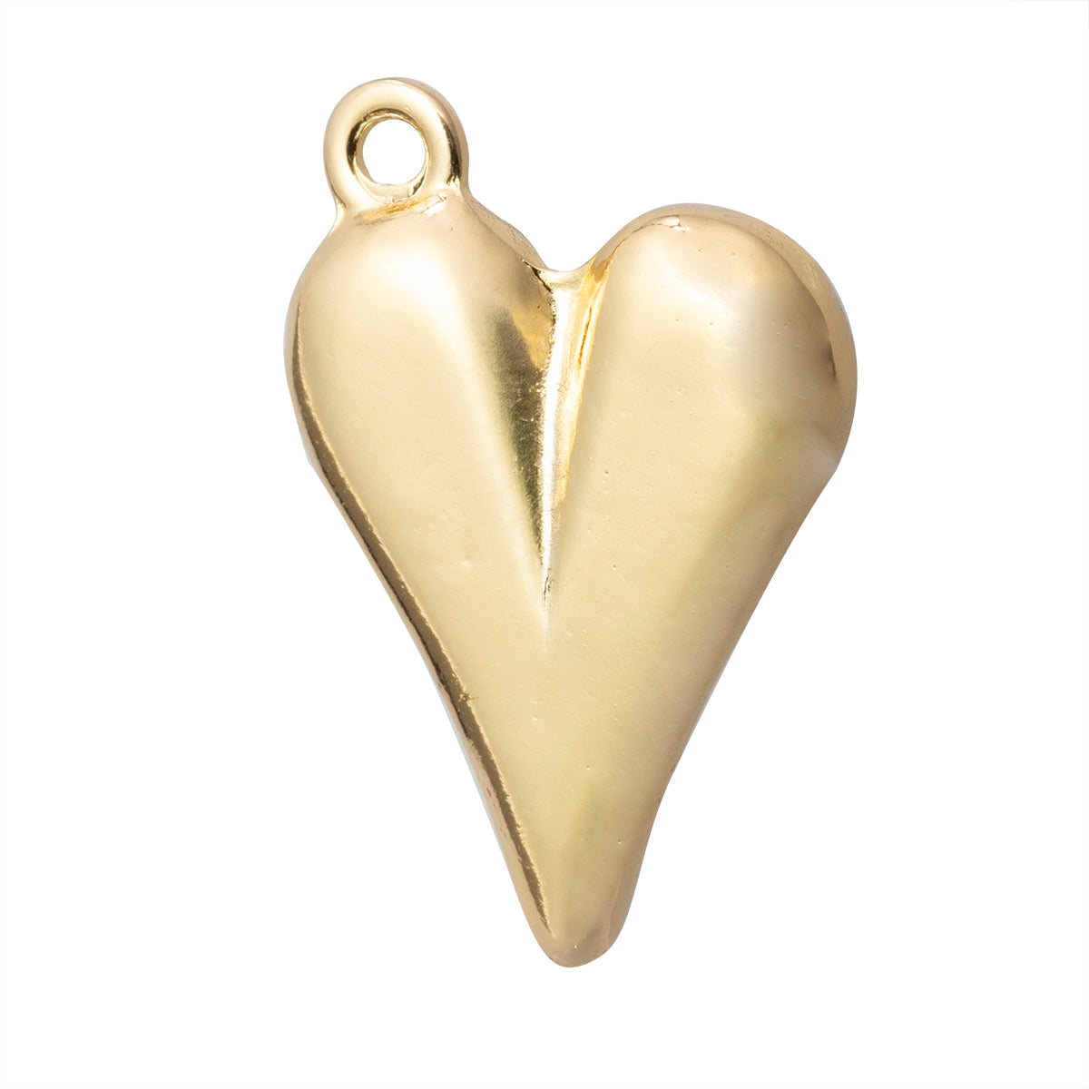 Dije Chapa de Oro Corazón 29x21mm Dorado Brillante