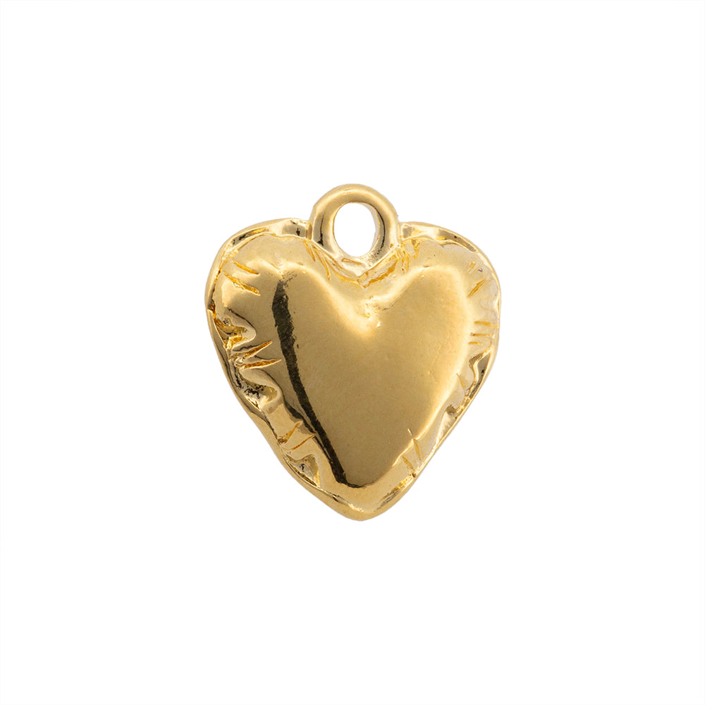 Dije Corazon Globo 15x14mm Dorado