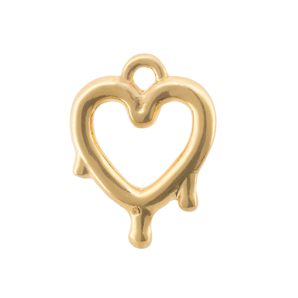 Dije Corazon Derretido 22.5x18mm Dorado