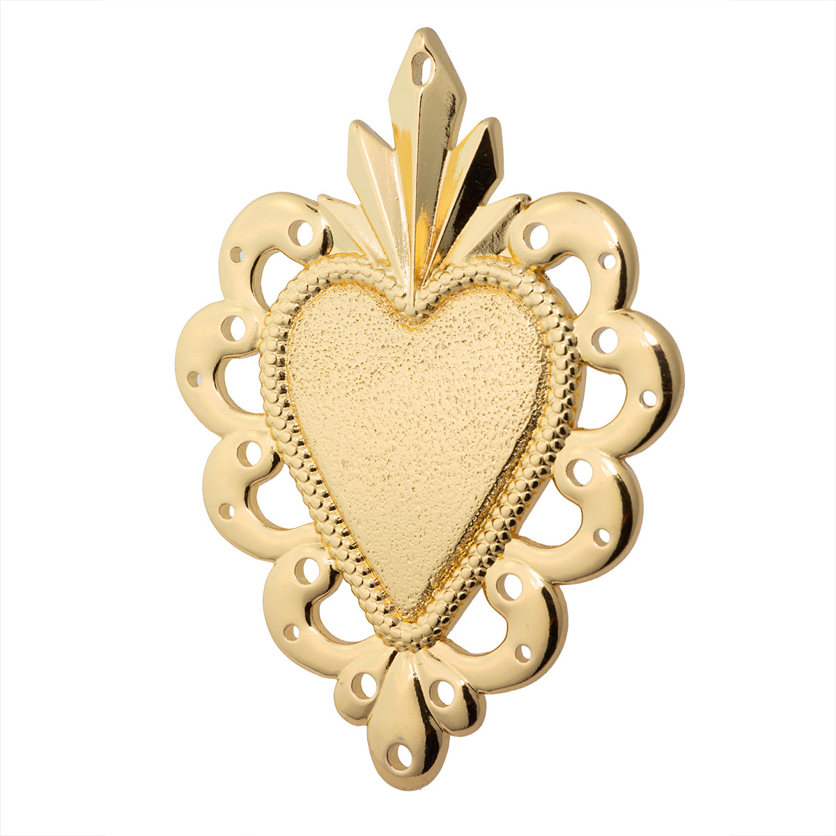 Dije Corazón Milagrito Solido 72.5x52mm Dorado