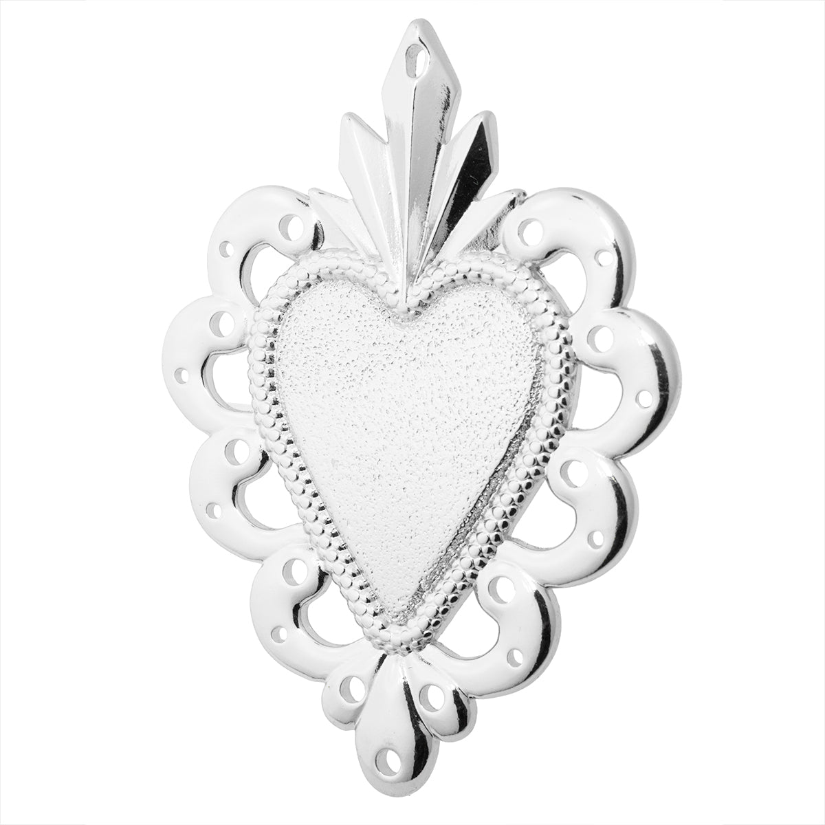 Dije Corazón Milagrito Solido 72.5x52mm Níquel