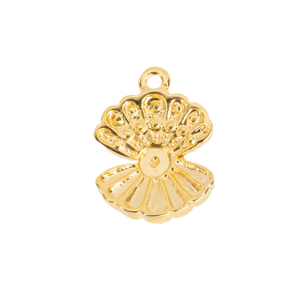 Dije Chapa Concha de Mar para Perla 18.2x13.8mm Dorado