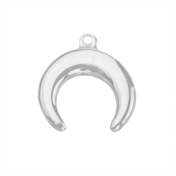 Dije Chapa Cuerno 19x17mm Niquel Brillante