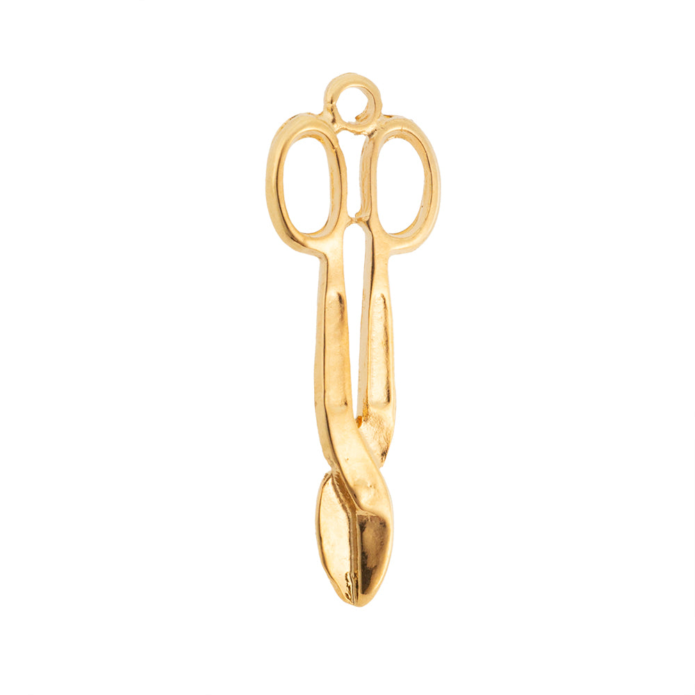 Dije Chapa Tijeras 35x12mm Dorado Brillante