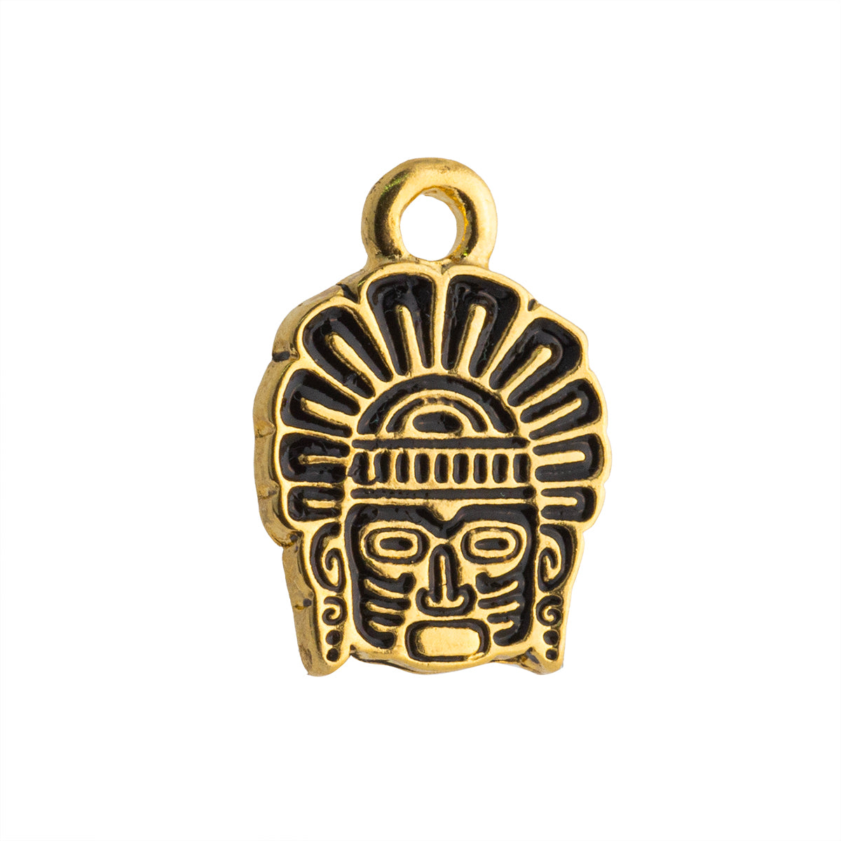 Dije Mascara 14.7x10.5mm Dorado Black Brillante