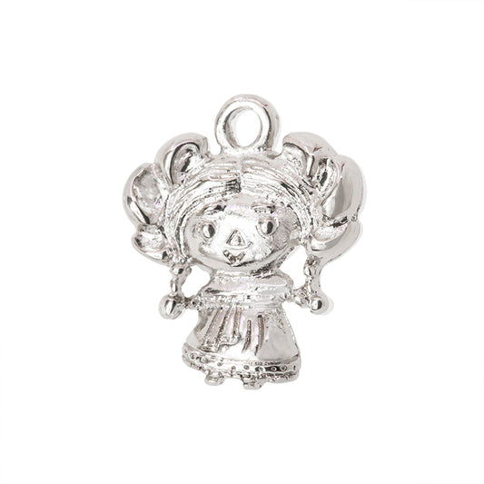 Dije Chapa Muñeca Lele 17x15mm Niquel