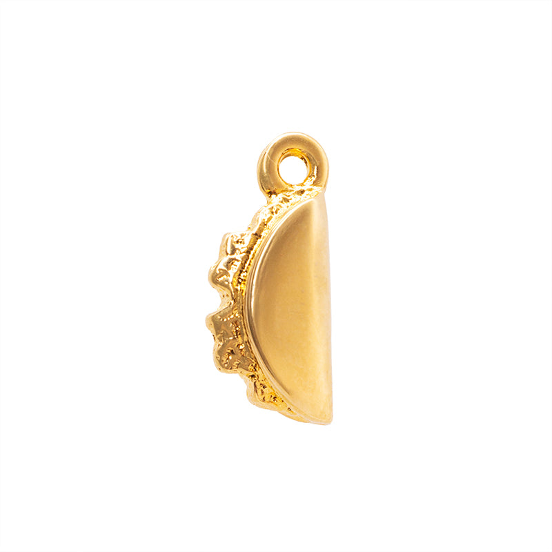Dije Chapa Taco 15x6.5mm Dorado
