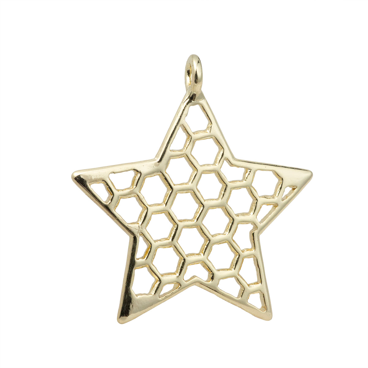 Dije Estrella Panal 32.5x31mm Dorado