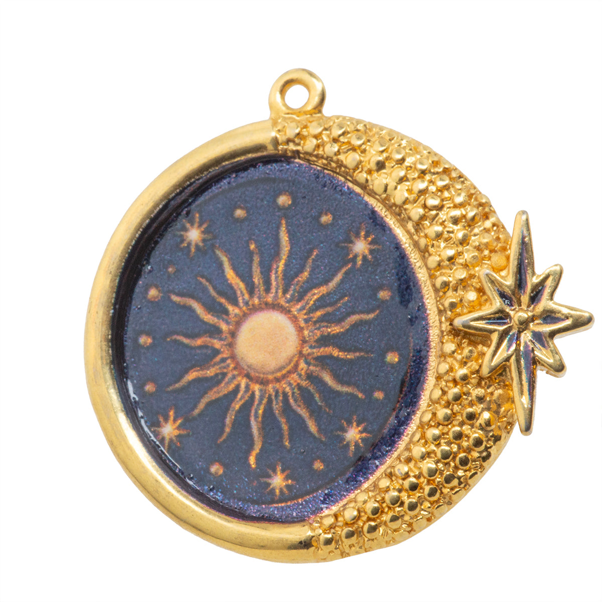 Dije Luna y Estrella con Impresión 36x37mm Dorado