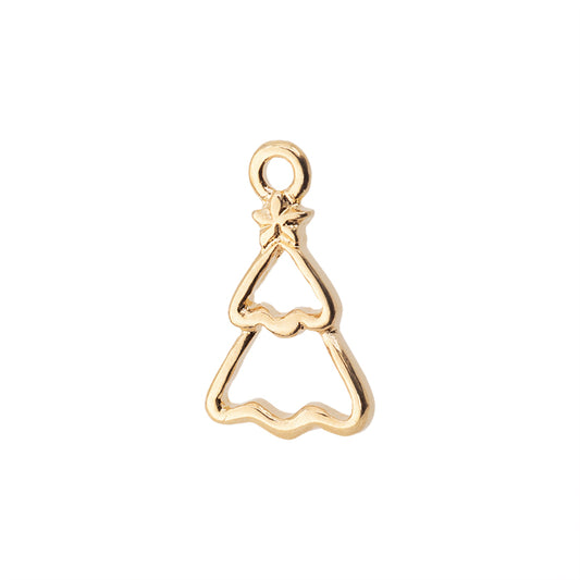 Dije Chapa Arbol de Navidad Silueta 19x11mm Dorado