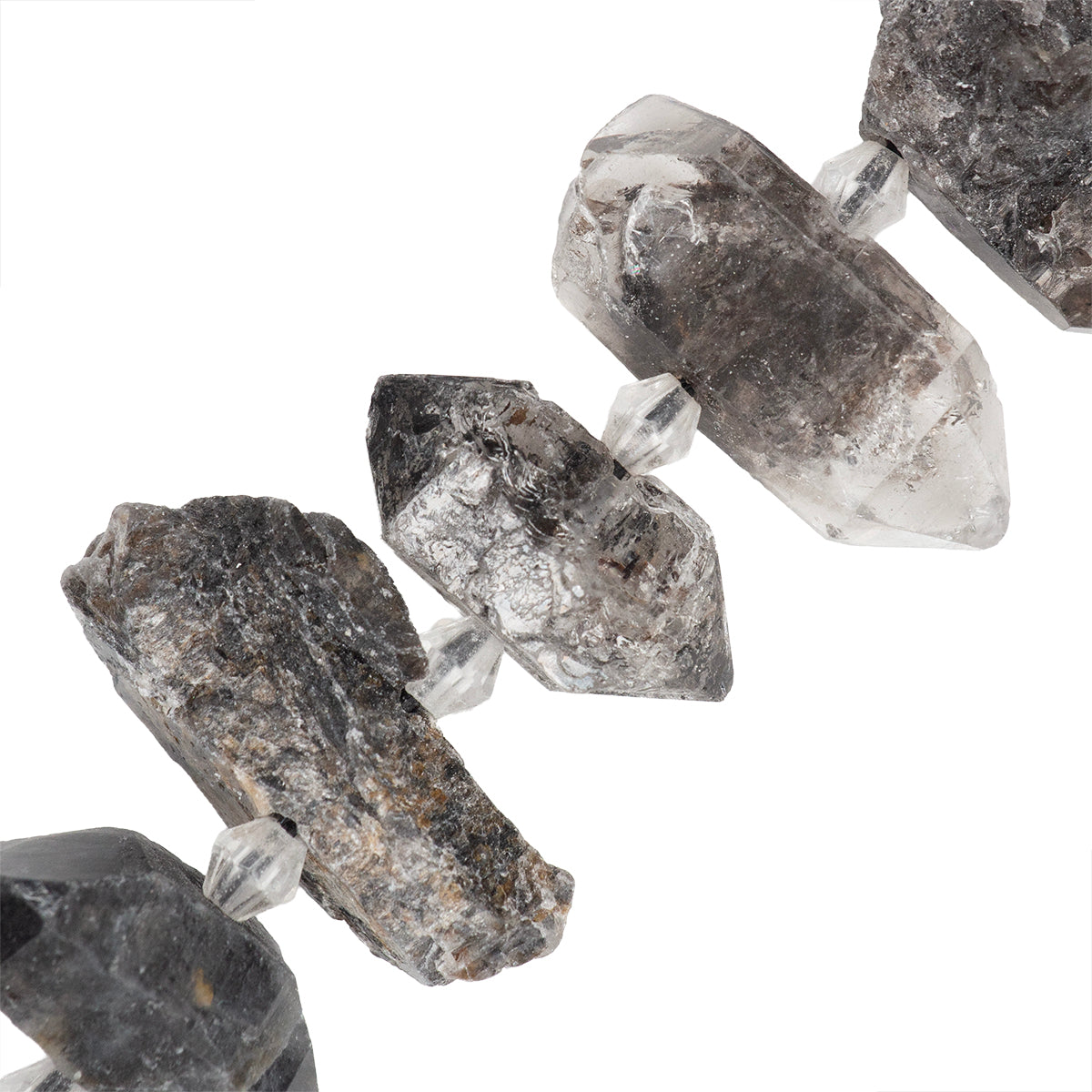 PF Diamante Herkimer Facetado 7-15x15-30mm Negro