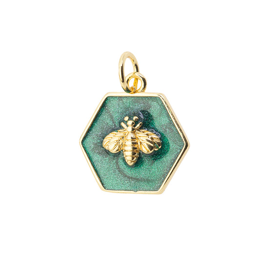 Dije Esmaltado Abeja 15x13.8mm Dorado