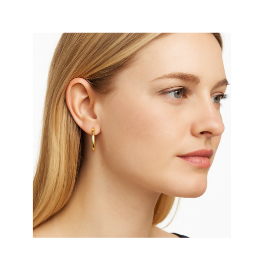 Arracada Redonda 31x3mm Dorado