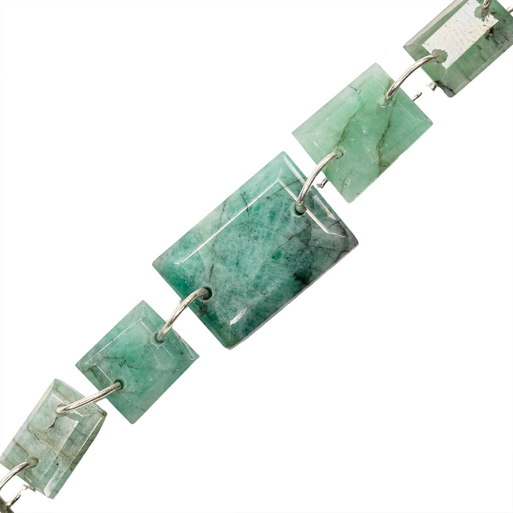 PF Esmeralda Rectángulo Facetado Disminución 9-16x7-11mm Verde