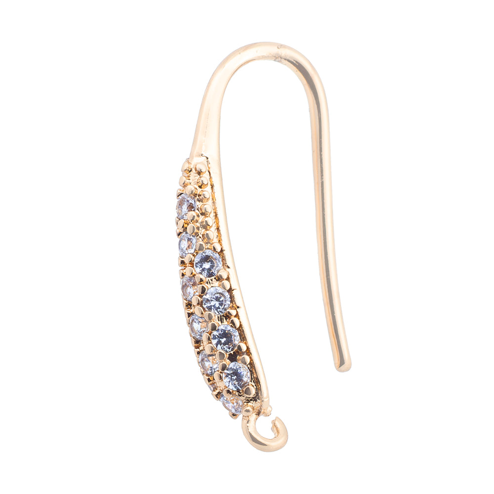 Gancho para Arete con Circonia 20x3mm Dorado